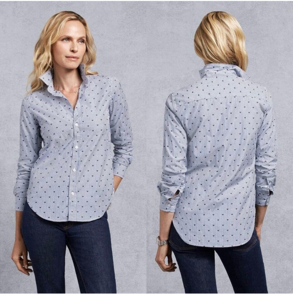 Frank & Eileen Button Down Shirt In Stripe and Heart Print